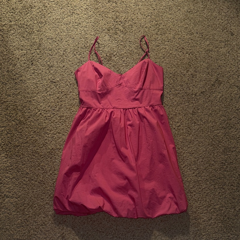 Express Pink Spaghetti-Strap Ruffle Hem Mini Dress